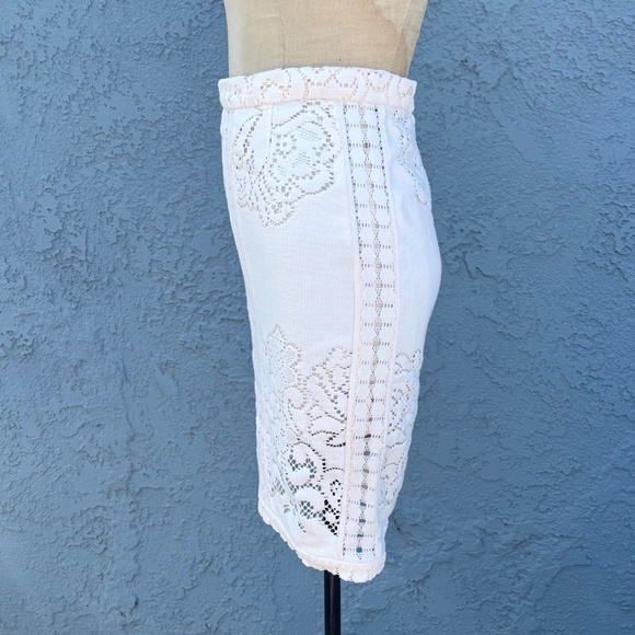 Sea NY Lace Eyelet Pencil Skirt Size 2 Wedding bridal Dainty Victorian Coquette - Picture 6 of 9